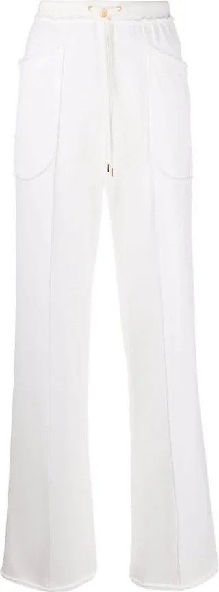Drawstring-Waist Straight-Leg Trousers