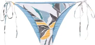 Leaf-Print Side-Tie Bikini-Bottoms