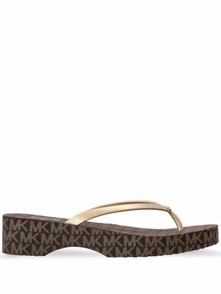 Lilo monogram-print flip flops
