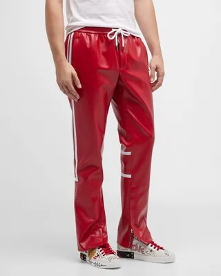 Men's Vegan Leather Jogger Pants