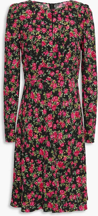 Floral-print crepe dress