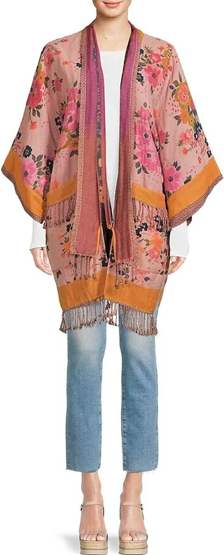 Floral Fringe Kimono