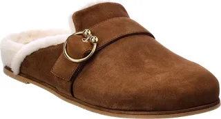 Stuart Weitzman Cozy Luxering Suede & Shearling Clog