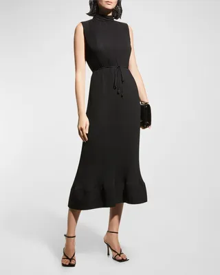 Melina Solid Pleated Dress
