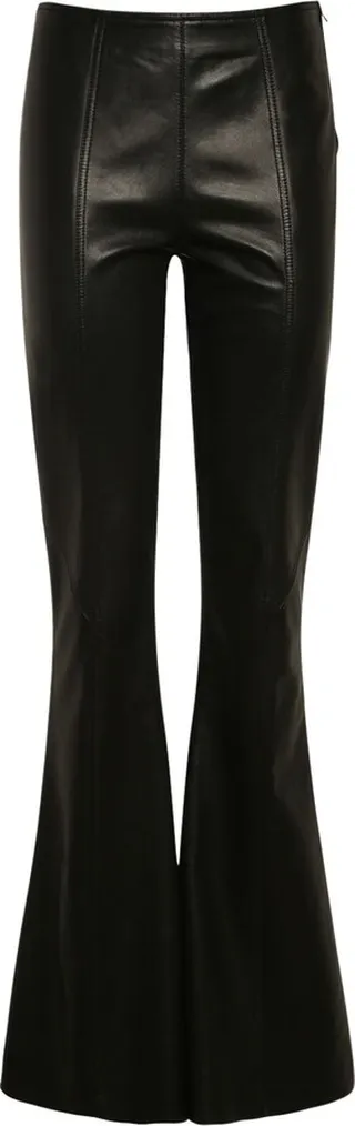 Flared leather pants