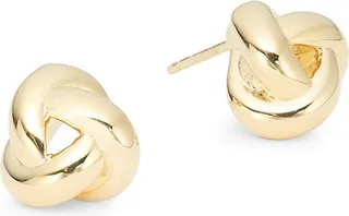 14k Yellow Gold Loveknot Stud Earrings