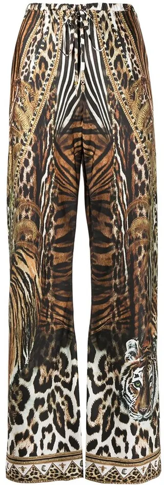 Animal-Print High-Waisted Trousers