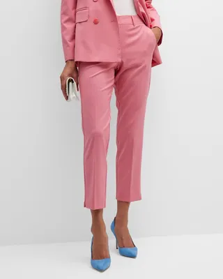 Diluvio Cropped High-Rise Canvas Trousers