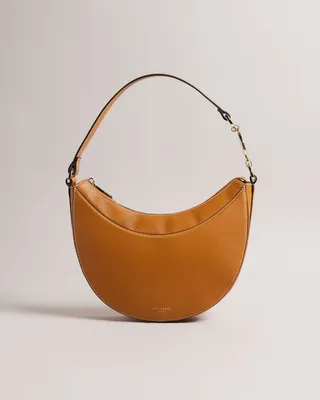 Magnolia Detail Hobo Bag in Tan