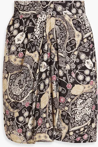 Cegart gathered printed voile mini skirt