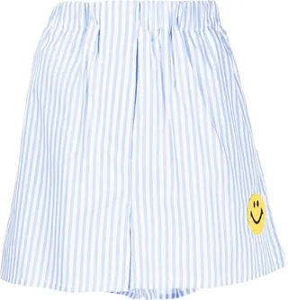 Crochet Smiley-Face Appliqué Shorts