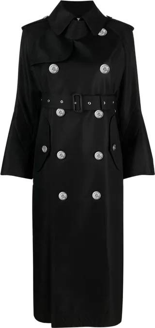 Gabardine cotton-blend trenchcoat