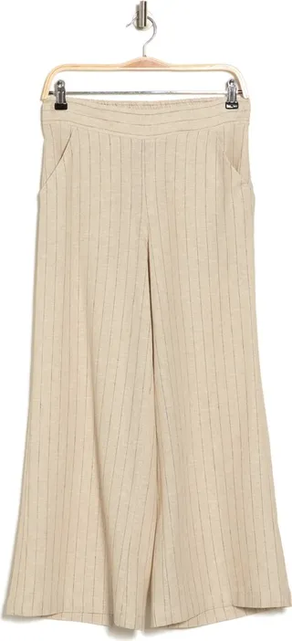 Linen & Cotton Crop Wide Leg Pants