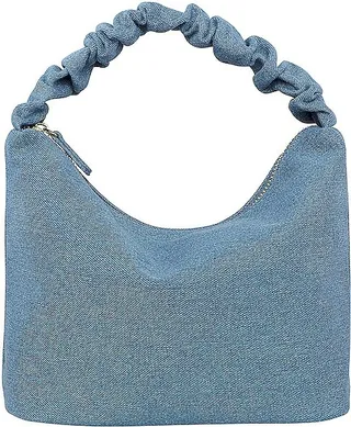 Denim Scrunch Handle Bag