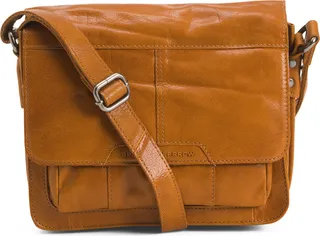 Leather Harmonica Flap Over Crossbody