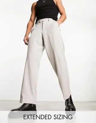 ASOS DESIGN wide leg smart pants in gray