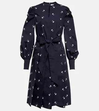 Enya embroidered poplin midi dress