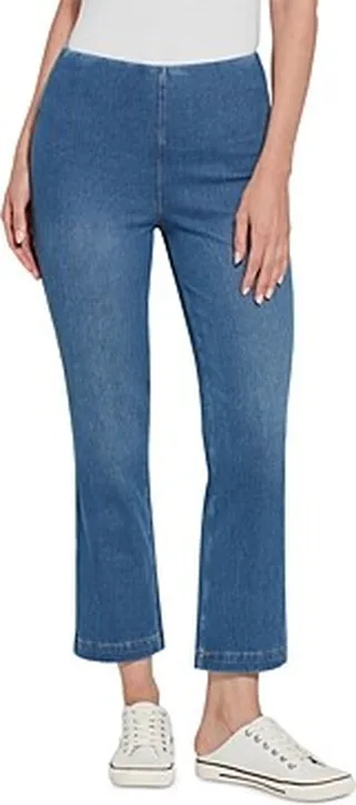 Lysse High Rise Ankle Baby Bootcut Jeans in Mid Wash
