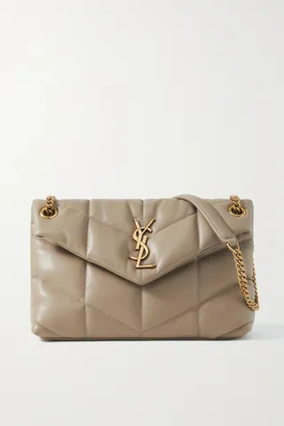 SAINT LAURENT - Loulou Puffer Small Quilted Leather Shoulder Bag - Brown