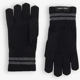 Mens Black - Noir Barrier Logo-tab Wool Gloves