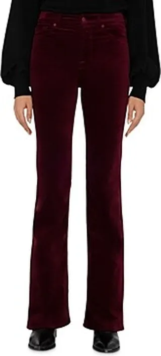 7 For All Mankind Lisha Velvet High Rise Bootcut Jeans in Cabernet
