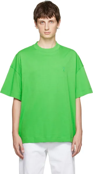 AMI Alexandre Mattiussi Green Ami de Cœur T-Shirt