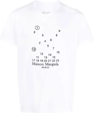 White Logo Print Cotton T-Shirt