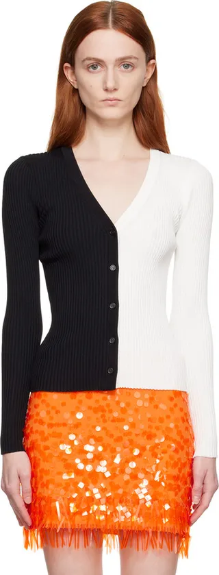Staud Black & White Cargo Cardigan