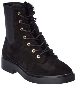 Stuart Weitzman Henley Chill Suede Combat Boot