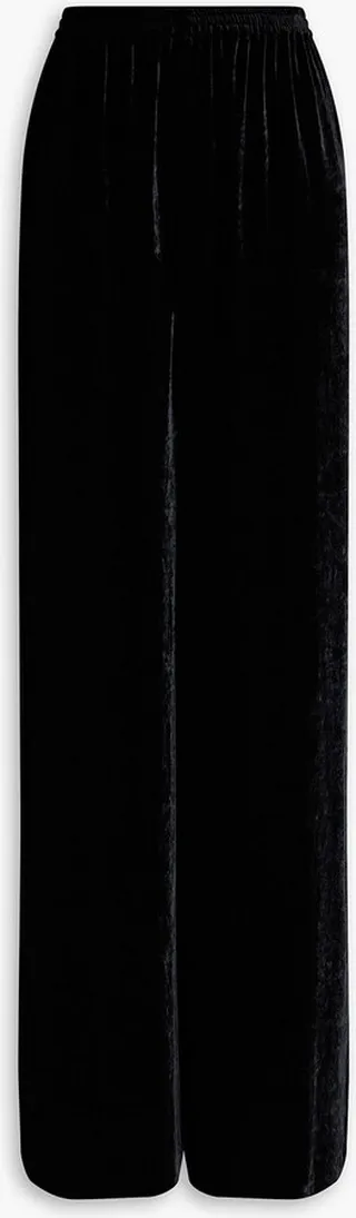 Velvet wide-leg pants