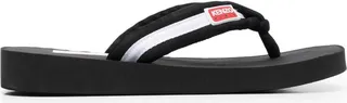 Logo-Patch Striped Flip Flops