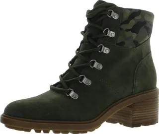 Demia Womens Suede Lug Sole Combat & Lace-up Boots