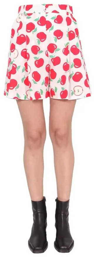 Boutique Moschino Apple Printed High-Waisted Shorts