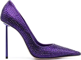 110mm Crystal-Embellished Leather Pumps