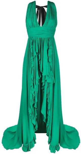 Frilled-Trim Asymmetric Dress