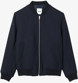andro Mens Bleus New Teddy Wool-blend Bomber Jacket
