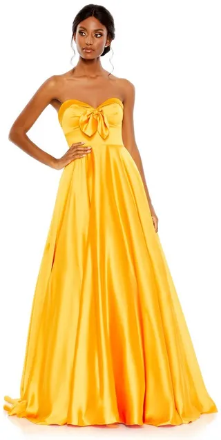 Bow Sweetheart Strapless A Line Gown