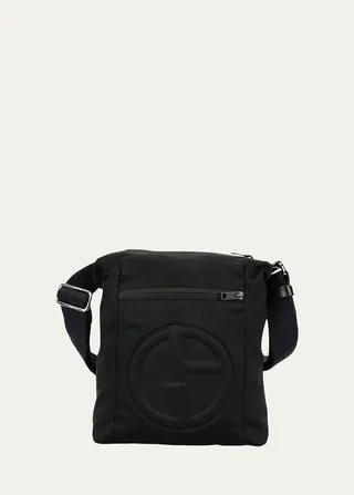 Men's Logo-Embossed Crossbody Bag