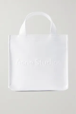Acne Studios - Mini Embossed Faux Patent-leather Tote - White