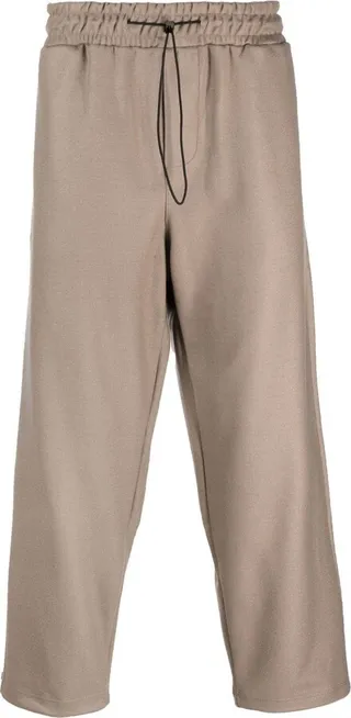 Drawstring Cropped Straight-Leg Trousers