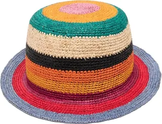 Multicoloured Raffia Bucket Hat