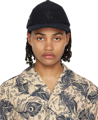 Wooyoungmi Navy Embroidered Cap