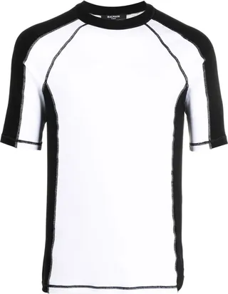 colour-block logo-print T-shirt