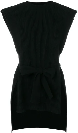 Ribbed Belted Sleeveless Top