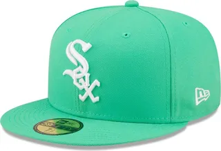 Men's New Era Island Green Logo White Chicago White Sox 59FIFTY Fitted Hat