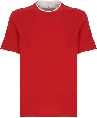 Brunello Cucinelli Logo Embroidered T-Shirt