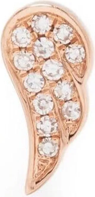 14kt rose gold Angel Wing diamond stud earring