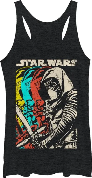 Women's Star Wars The Force Awakens Kylo Ren Copies Racerback Tank Top - Black Heather - X Large