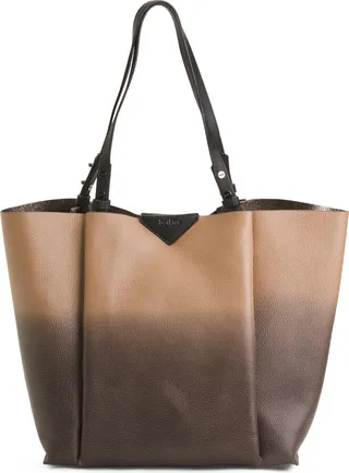Leather Allen Tote With Logo Emblem