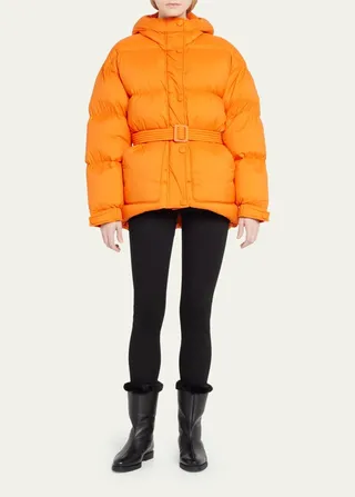 Michlin Nylon Puffer Jacket with Fox Ear Detail